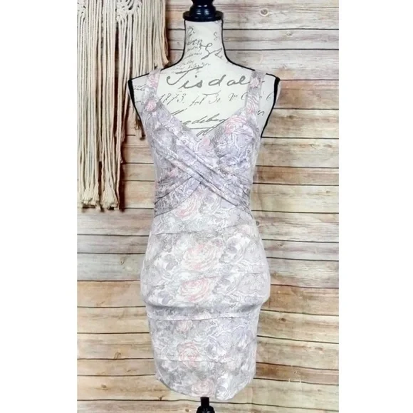 Free People | Dresses | Free People Rose Print Cross Front Bodycon Dress |  Poshmark